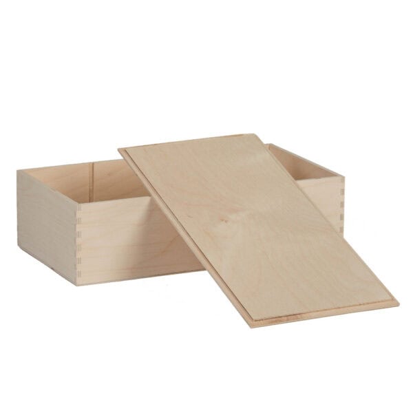 Art. 162 - Cassetta in legno economica multistrato di betulla coperchio ad appoggio 2 bottiglie - immagine 3