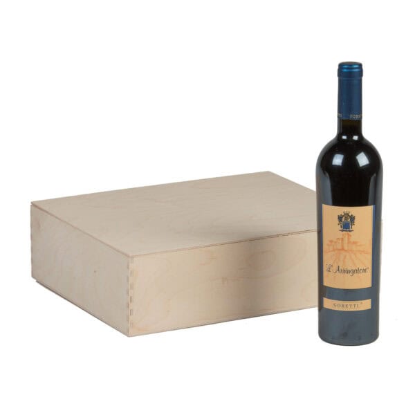 Art. 163 - Cassetta economica in legno multistrato di betulla coperchio ad appoggio 3 bottiglie - immagine 3