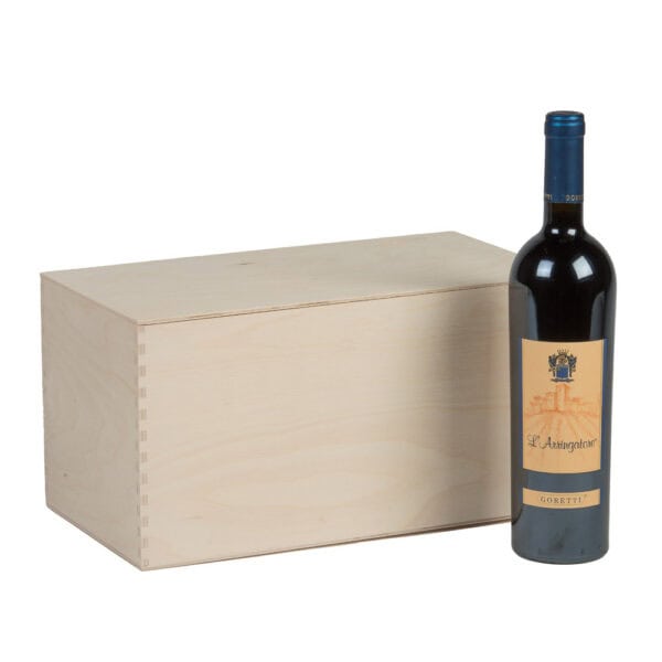 Art. 164 – Cassetta economica in legno multistrato di betulla coperchio ad appoggio 2+2 bottiglie - immagine 3