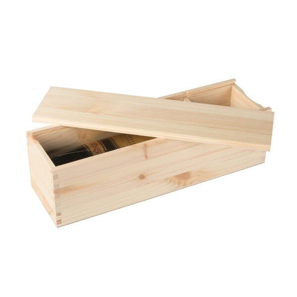 Art. 171 - Cassetta in legno di pino con coperchio scorrevole in compensato 1 bottiglia - immagine 9