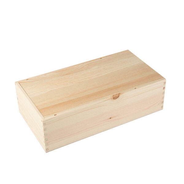 Art. 172 - Cassetta in legno di pino con coperchio scorrevole in compensato 2 bottiglie - immagine 5