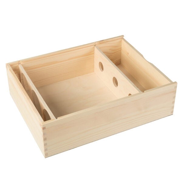 Art. 173 - Cassetta in legno di pino con coperchio scorrevole in compensato 3 bottiglie - immagine 8