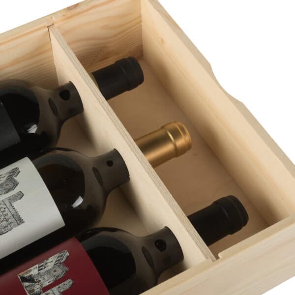 Art. 173 - Cassetta in legno di pino con coperchio scorrevole in compensato 3 bottiglie - immagine 5