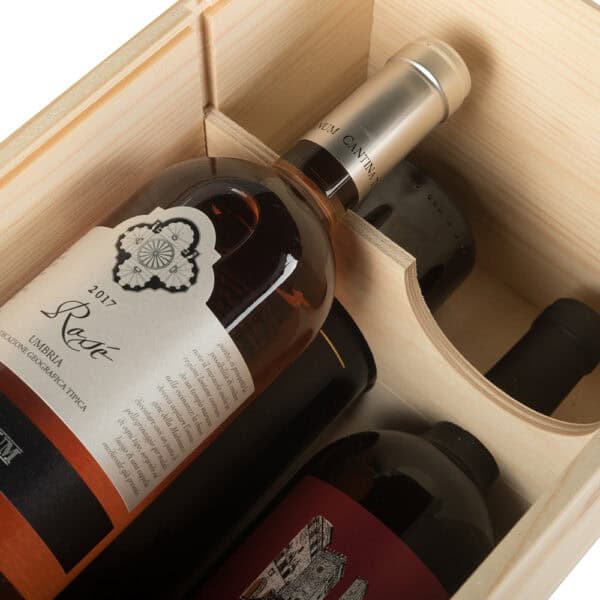 Art. 174 - Cassetta in legno di pino con coperchio scorrevole in compensato 2+2 bottiglie - immagine 4