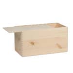 Art. 174 - Cassetta in legno di pino con coperchio scorrevole in compensato 2+2 bottiglie - immagine 3