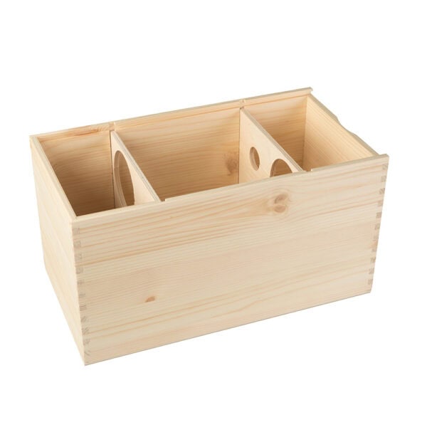 Art. 174 - Cassetta in legno di pino con coperchio scorrevole in compensato 2+2 bottiglie - immagine 9