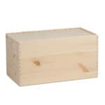 Cassetta in legno di pino con coperchio scorrevole in compensato 2+2 bottiglie