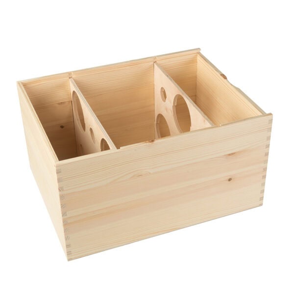 Art. 176 - Cassetta in legno di pino con coperchio scorrevole in compensato 3+3 bottiglie - immagine 9