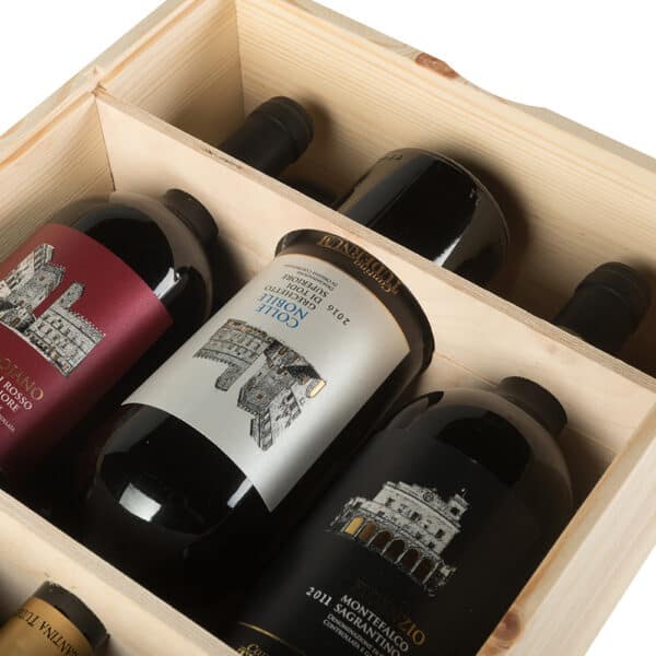 Cassetta in legno per 3+3 bottiglie vino