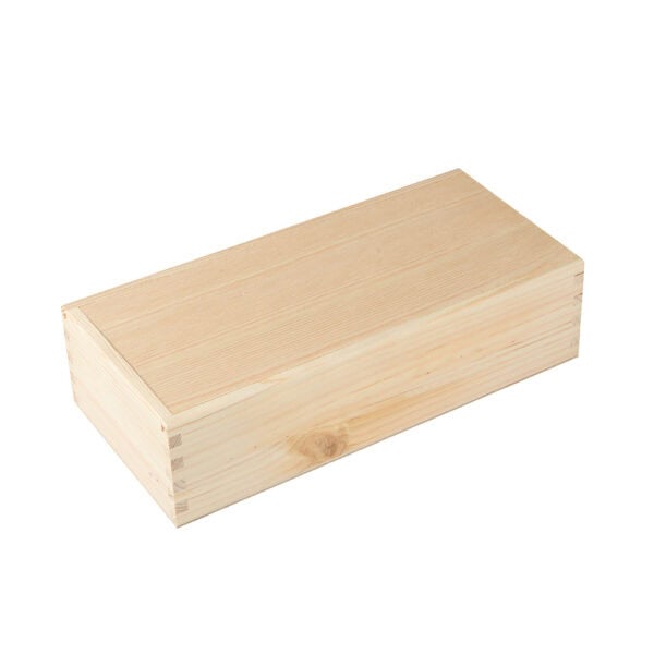 Art. 181 - Cassetta in legno di pino con coperchio scorrevole olio da 500 ml 2 bottiglie - immagine 7