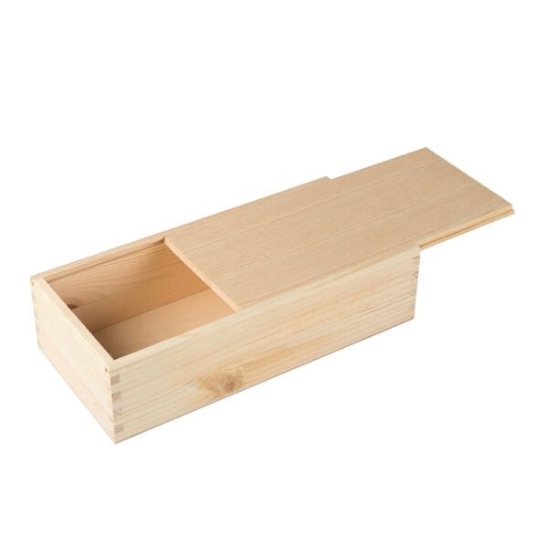 Art. 181 - Cassetta in legno di pino con coperchio scorrevole olio da 500 ml 2 bottiglie - immagine 6