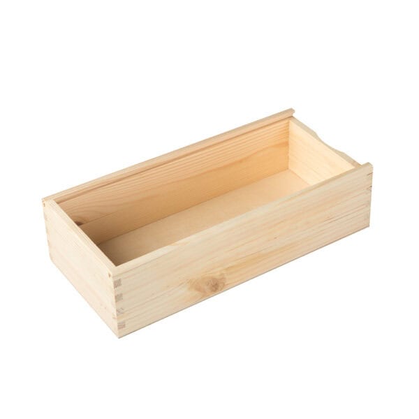 Art. 181 - Cassetta in legno di pino con coperchio scorrevole olio da 500 ml 2 bottiglie - immagine 4