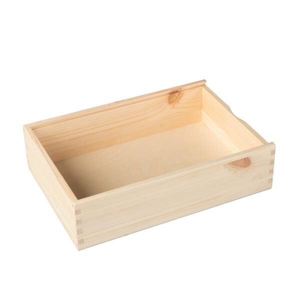 Art. 182 - Cassetta in legno di pino con coperchio scorrevole olio da 500 ml 3 bottiglie - immagine 5