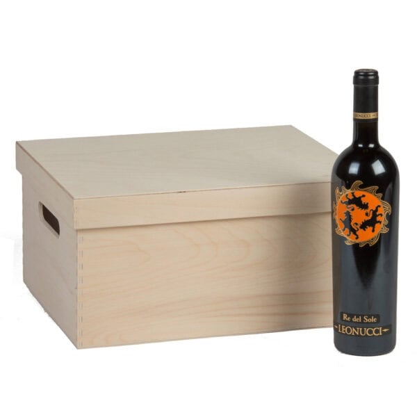 Art. 196 - Scatola in legno multistrato di betulla con manici media 3+3 bottiglie - immagine 3