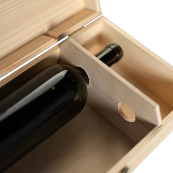 Art. 312 - Cassetta in legno classica di pino massello da 2 bottiglie - immagine 7