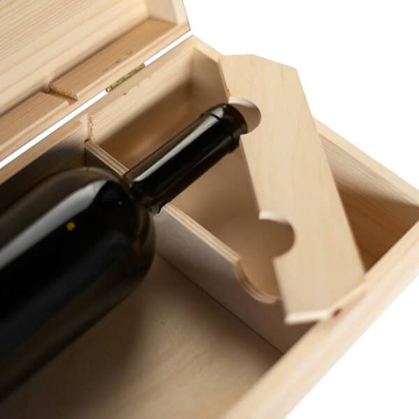 Art. 312 - Cassetta in legno classica di pino massello da 2 bottiglie - immagine 5
