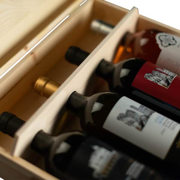 Art. 314 - Cassetta in legno classica di pino massello da 4 bottiglie - immagine 7