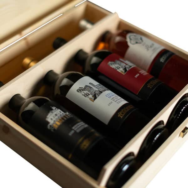 Art. 314 - Cassetta in legno classica di pino massello da 4 bottiglie - immagine 6