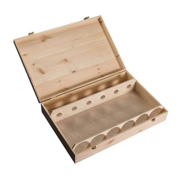 Art. 316 - Cassetta classica in legno di pino massello da 6 bottiglie - immagine 5