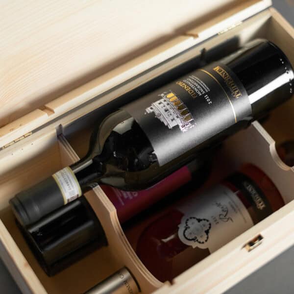 Art. 317 - Cassetta classica in legno di pino massello da 2+2 bottiglie - immagine 4