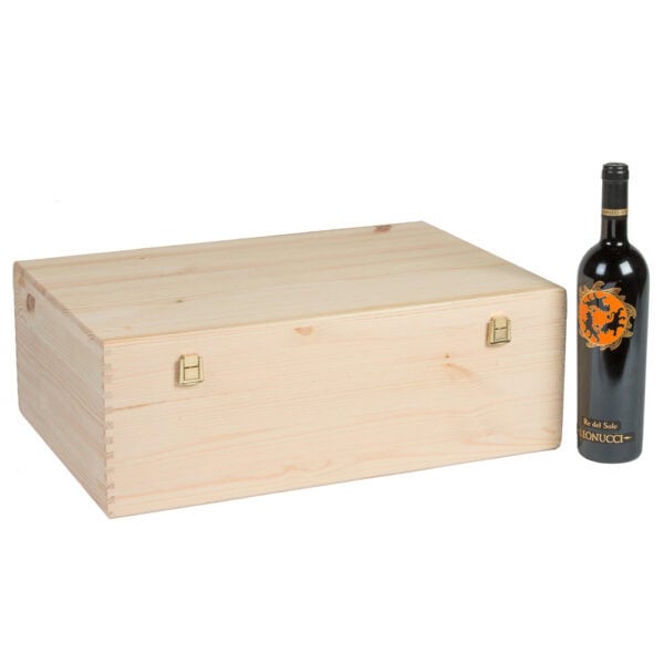 Art. 319 - Cassetta classica in legno di pino massello da 6+6 bottiglie - immagine 3