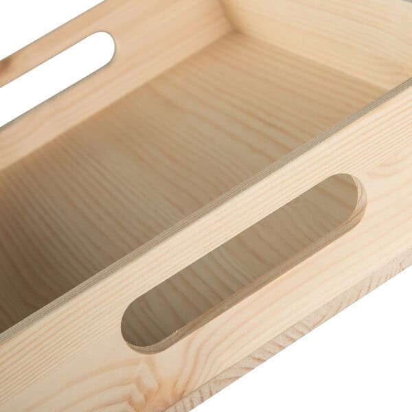 Art. 097 - Vassoio Lusso in legno massello di pino con manici piccolo - immagine 4